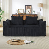 Minimalist Sofa With Curved Lines And Horn Shaped Throw Pillows