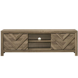 Chevron Patterned Living Room TV Stand - Light Brown