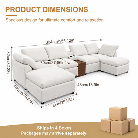 Modular Cloud Couch With Storage Console