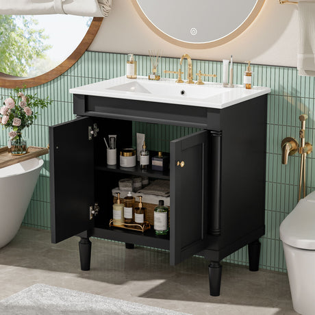 Bathroom Vanity Cabinet With Sink, Soft Close Doors, Storage Cabinet