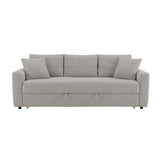 Connie - Boucle Sleeper Sectional Sofa With 2 Toss Pillows - Beige
