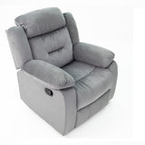Modern Manual Recliner With Padded Seat And Pillow Arms