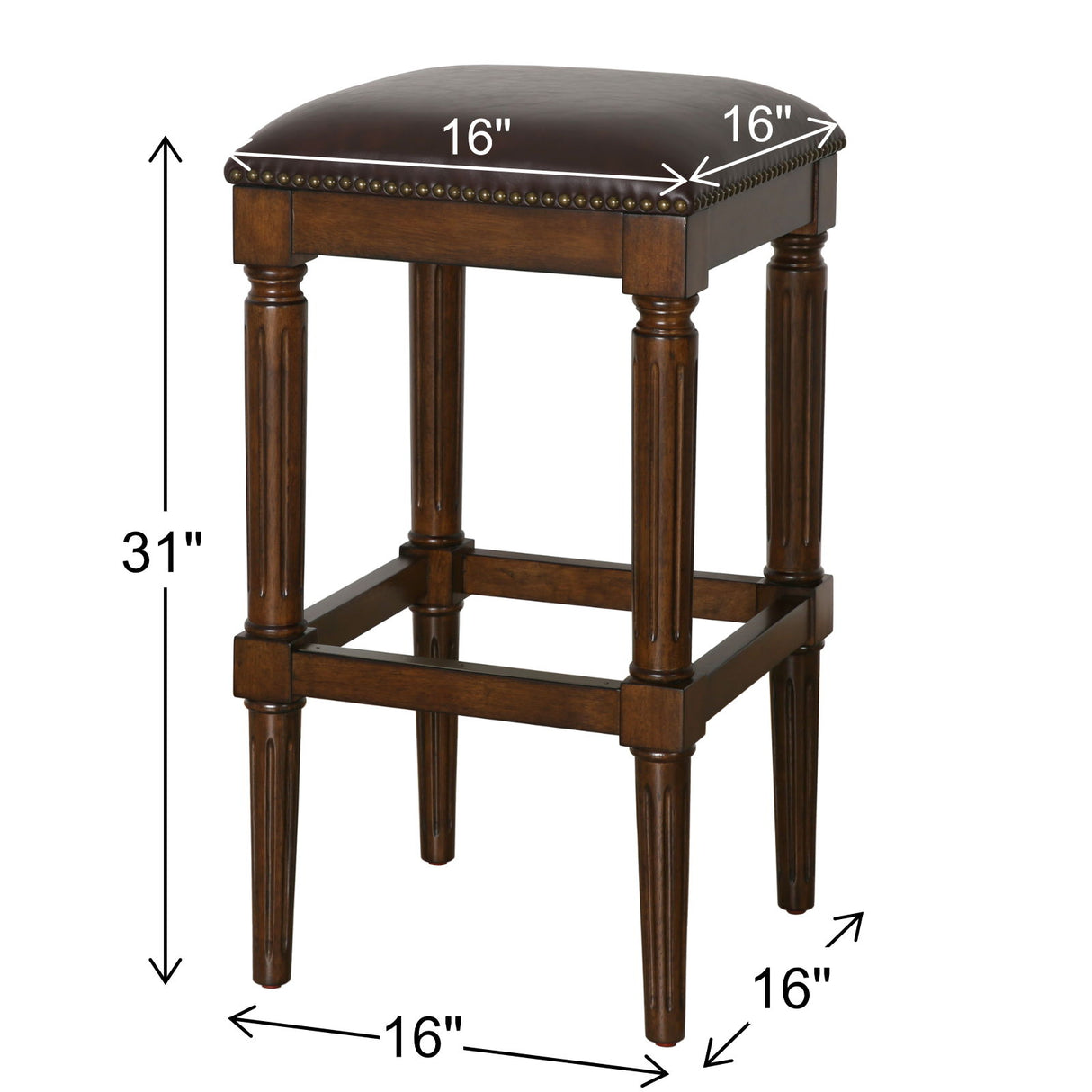 Square Stool With Upholstered Seat