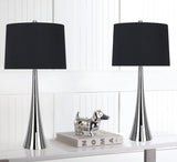 Diana - Contemporary Table Lamp (Set of 2) - Polished Nickel / Black Satin