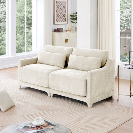 Elegant Sofa With Ergonomic Design And Lumbar Pillows