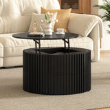 Round Lift Top Coffee Table With Hidden Storage For Living Room