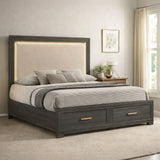 Colorado - Bed With Upholstered LED Headboard