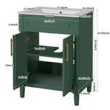 Bathroom Vanity With Integrated Sink, 2 Door Cabinet, Single Sink For Small To Medium Bathrooms