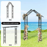 Garden Arch With Adjustable Width Climbing Plants Support - Black