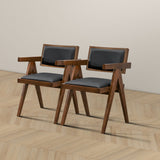 Athena - Dining Chair (Set of 2) - Black / Brown
