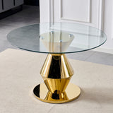 Round Dining Table - Gold