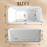 Rectangle Linear Freestanding Soaker Tub With Pop Up Drain, Double Wall Insulated Construction - Gloss White