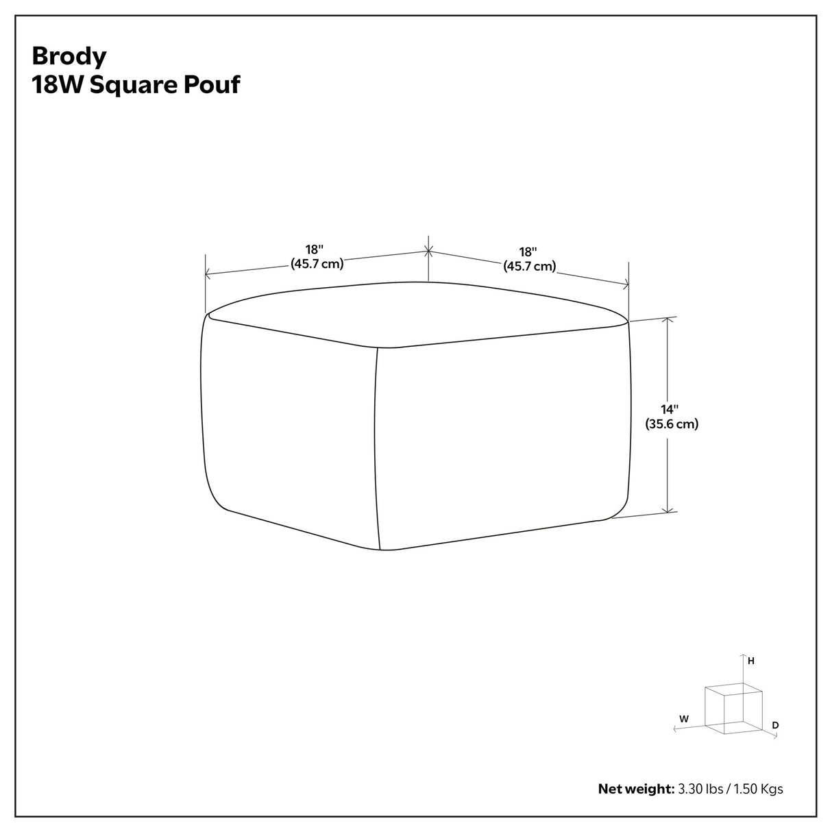 Brody - Versatile Square Pouf