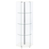 Zahavah 4-shelf Hexagonal Clear Glass Curio Cabinet White - 950001
