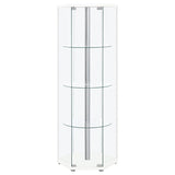 Zahavah 4-shelf Hexagonal Clear Glass Curio Cabinet White - 950001