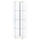 Zahavah 4-shelf Hexagonal Clear Glass Curio Cabinet White - 950001