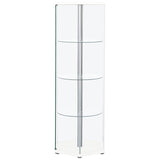 Zahavah 4-shelf Hexagonal Clear Glass Curio Cabinet White - 950001