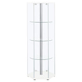 Zahavah 4-shelf Hexagonal Clear Glass Curio Cabinet White - 950001