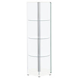 Zahavah 4-shelf Hexagonal Clear Glass Curio Cabinet White - 950001