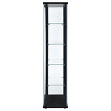 Delphinium 5-shelf Clear Glass Curio Display Cabinet Black - 950170