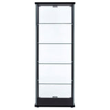 Delphinium 5-shelf Clear Glass Curio Display Cabinet Black - 950170