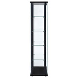 Delphinium 5-shelf Clear Glass Curio Display Cabinet Black - 950170
