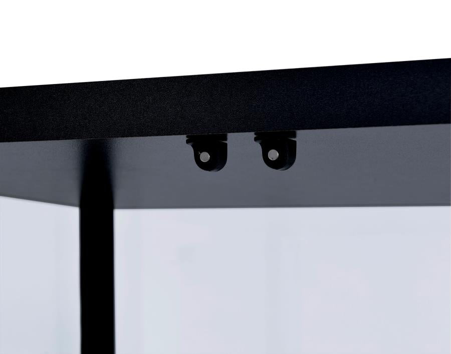 Delphinium 5-shelf Clear Glass Curio Display Cabinet Black - 950170