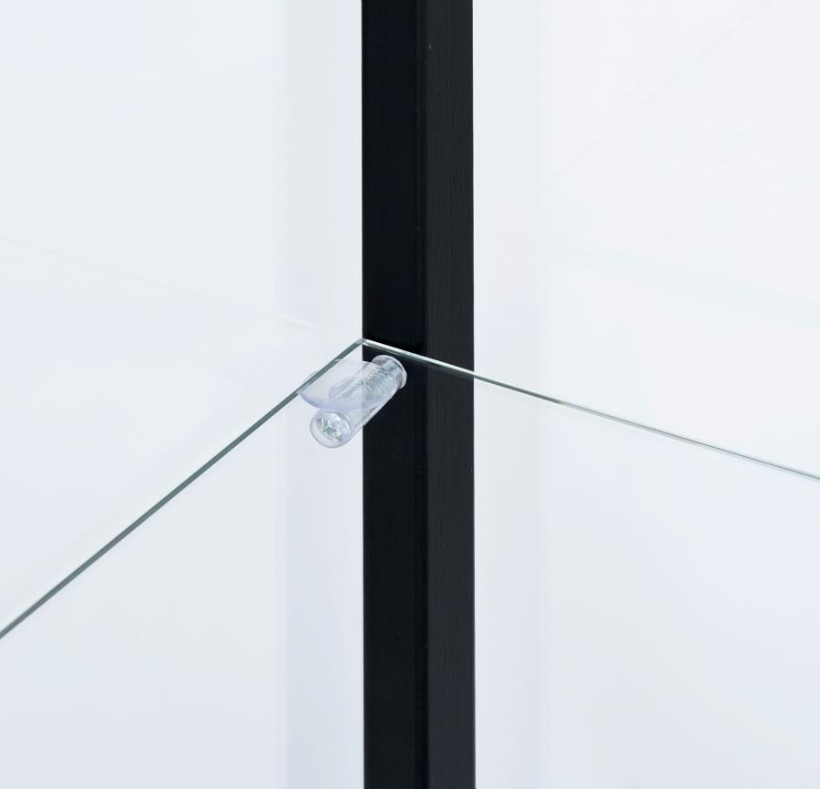 Delphinium 5-shelf Clear Glass Curio Display Cabinet Black - 950170