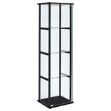 Cyclamen 4-shelf Clear Glass Curio Display Cabinet Black - 950171