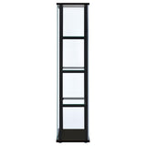 Cyclamen 4-shelf Clear Glass Curio Display Cabinet Black - 950171