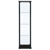 Cyclamen 4-shelf Clear Glass Curio Display Cabinet Black - 950171