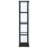 Cyclamen 4-shelf Clear Glass Curio Display Cabinet Black - 950171