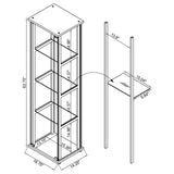Cyclamen 4-shelf Clear Glass Curio Display Cabinet Black - 950171