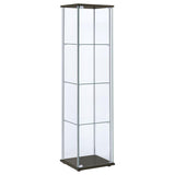 Bellatrix 4-shelf Clear Glass Curio Cabinet Cappuccino - 950172