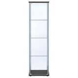 Bellatrix 4-shelf Clear Glass Curio Cabinet Cappuccino - 950172