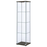 Bellatrix 4-shelf Clear Glass Curio Cabinet Cappuccino - 950172