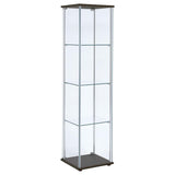 Bellatrix 4-shelf Clear Glass Curio Cabinet Cappuccino - 950172