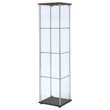 Bellatrix 4-shelf Clear Glass Curio Cabinet Cappuccino - 950172