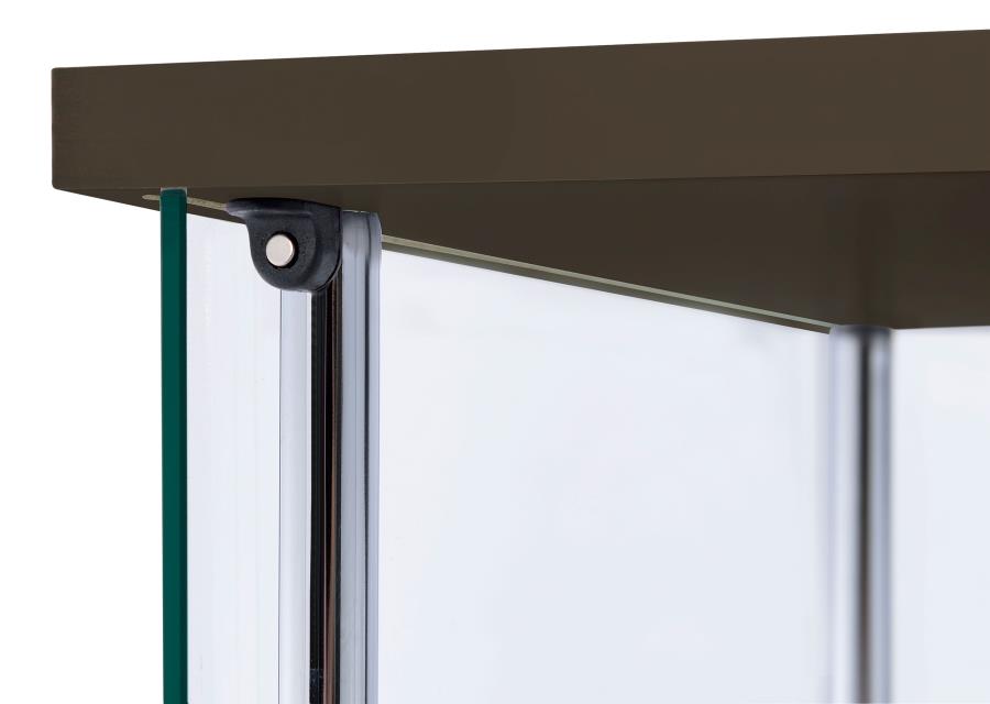 Bellatrix 4-shelf Clear Glass Curio Cabinet Cappuccino - 950172