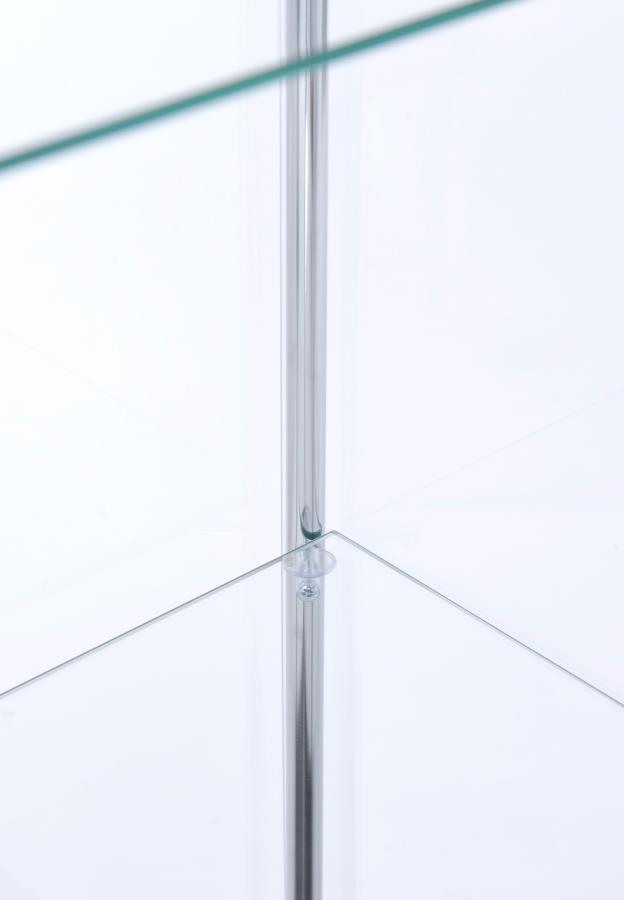Bellatrix 4-shelf Clear Glass Curio Cabinet Cappuccino - 950172