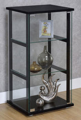 Cyclamen 3-shelf Clear Glass Curio Display Cabinet Black - 950179