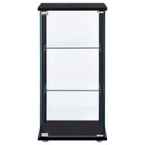 Cyclamen 3-shelf Clear Glass Curio Display Cabinet Black - 950179