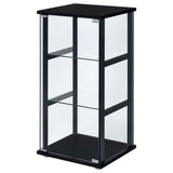 Cyclamen 3-shelf Clear Glass Curio Display Cabinet Black - 950179