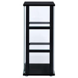 Cyclamen 3-shelf Clear Glass Curio Display Cabinet Black - 950179