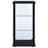 Cyclamen 3-shelf Clear Glass Curio Display Cabinet Black - 950179