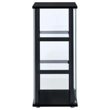 Cyclamen 3-shelf Clear Glass Curio Display Cabinet Black - 950179