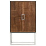 Borman 2-door Home Bar Cabinet Wine Storage Walnut and Black - 950318