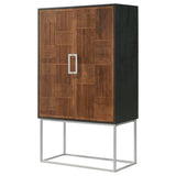 Borman 2-door Home Bar Cabinet Wine Storage Walnut and Black - 950318