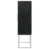 Borman 2-door Home Bar Cabinet Wine Storage Walnut and Black - 950318