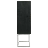 Borman 2-door Home Bar Cabinet Wine Storage Walnut and Black - 950318